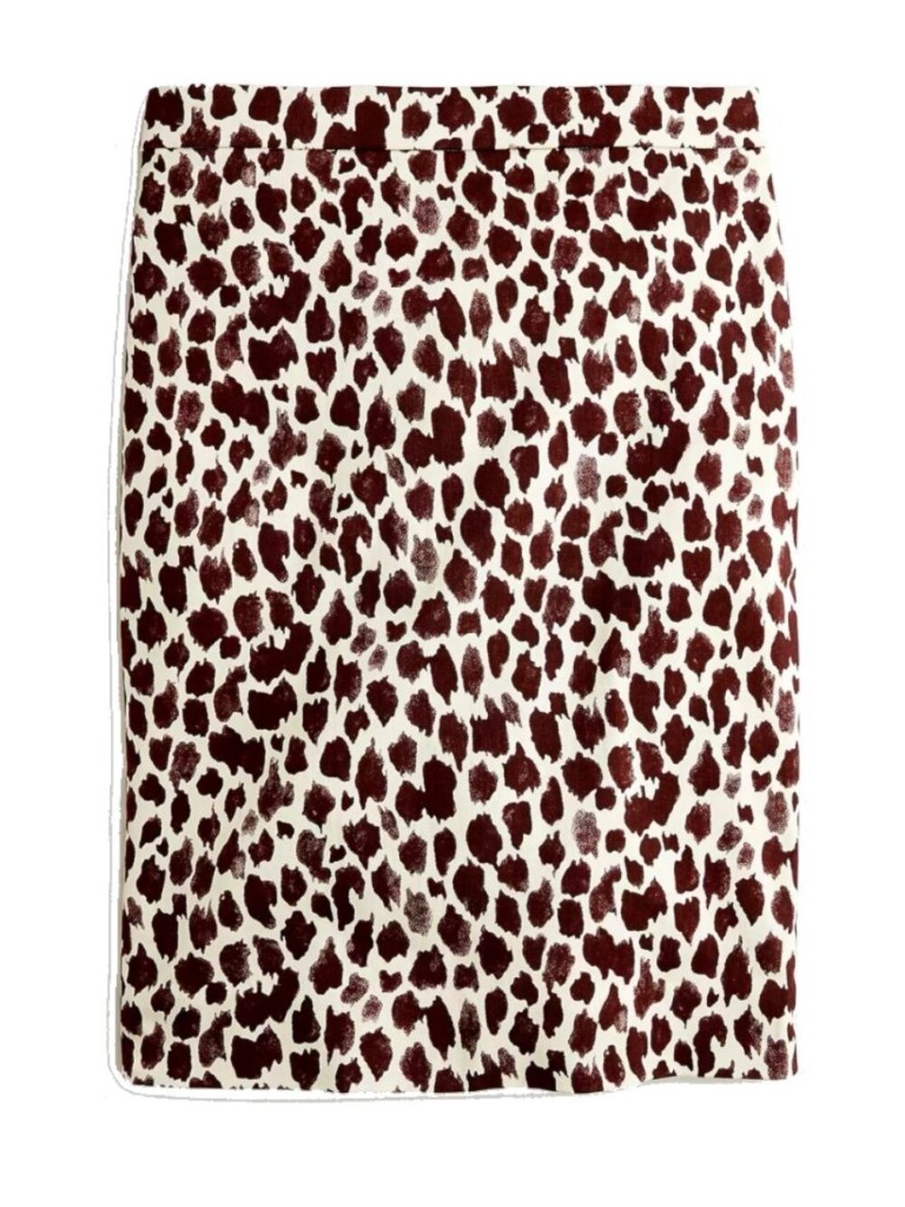 J. Crew No. 2 Pencil Skirt Leopard Animal Print Cotton Twill Brown Cream 8